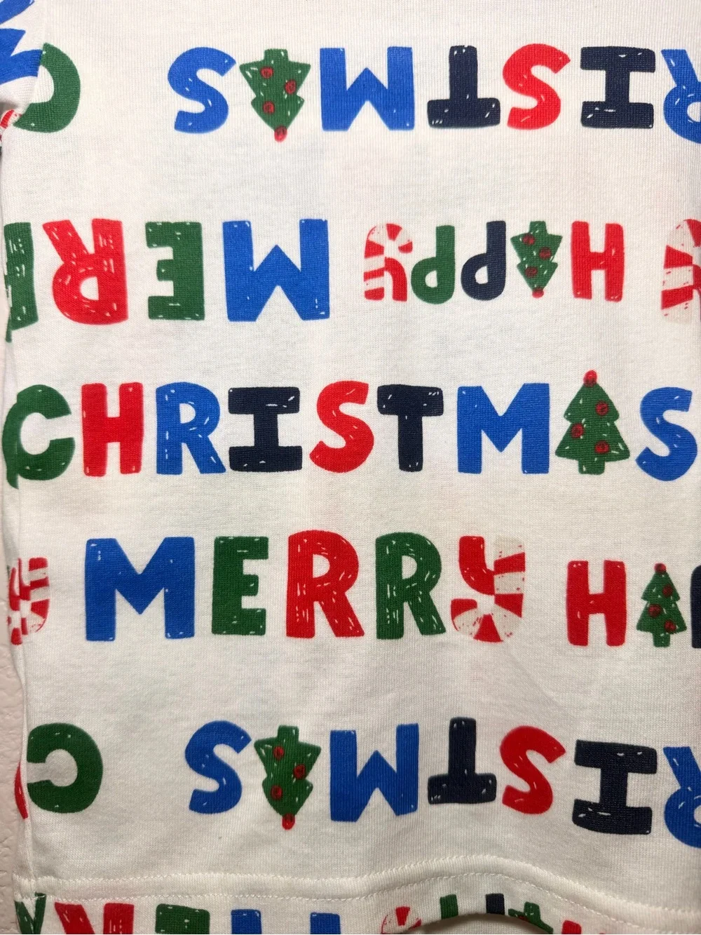 Unbranded Kids Christmas 'Merry Christmas' White Holiday Pajama Set